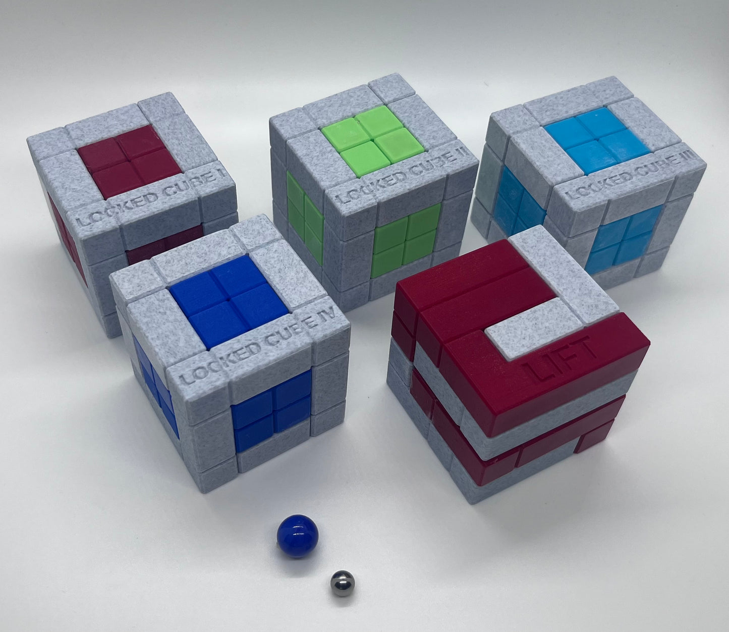Download 3D Printable STL Files for 10 3D Packing Interlocking Cube Puzzles with Marbles