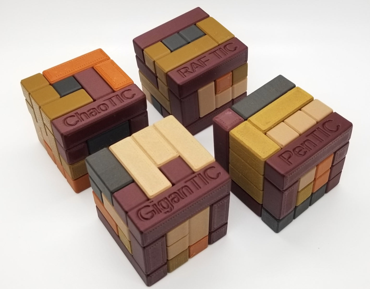 ChaoTIC - 3D Printed Wood Filament Puzzle