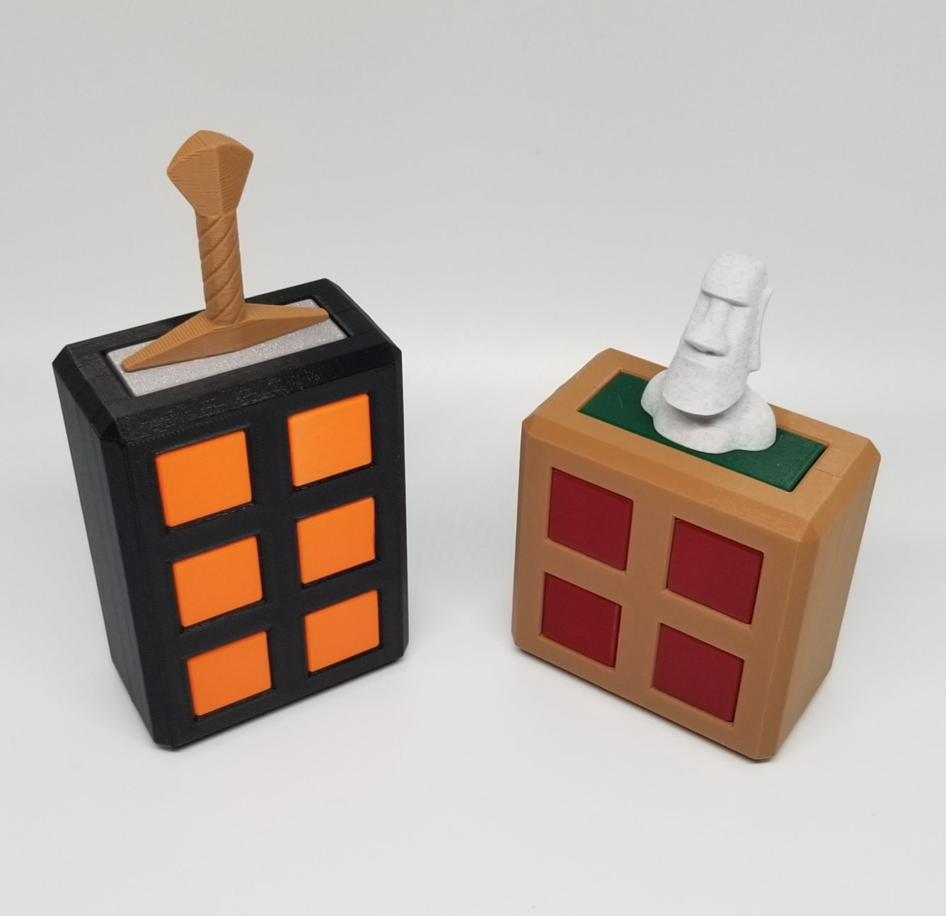 Locked Sword and Moai's Tomb - 3D Printed Puzzles