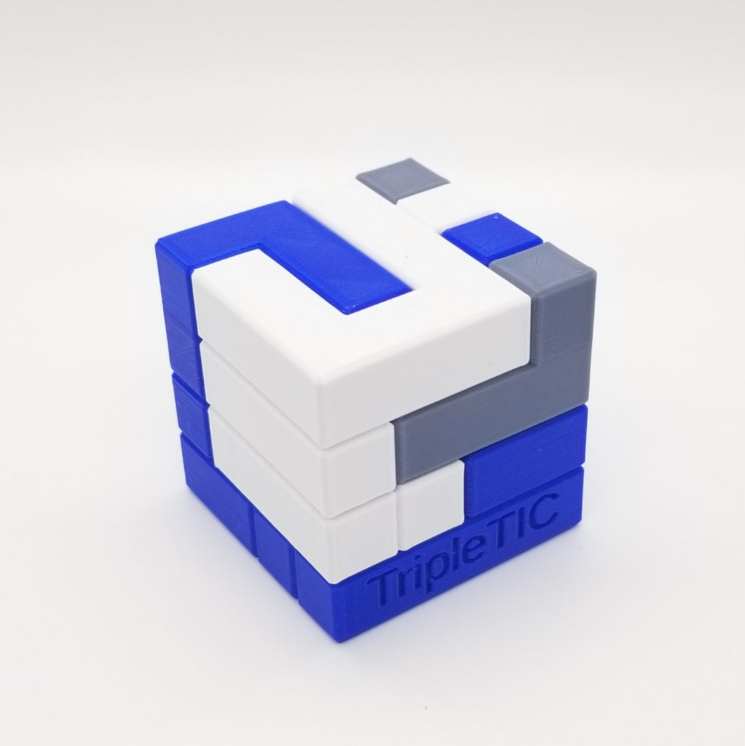 Three Piece Turning Interlocking Cube Series - 3D Printed TIC Puzzles