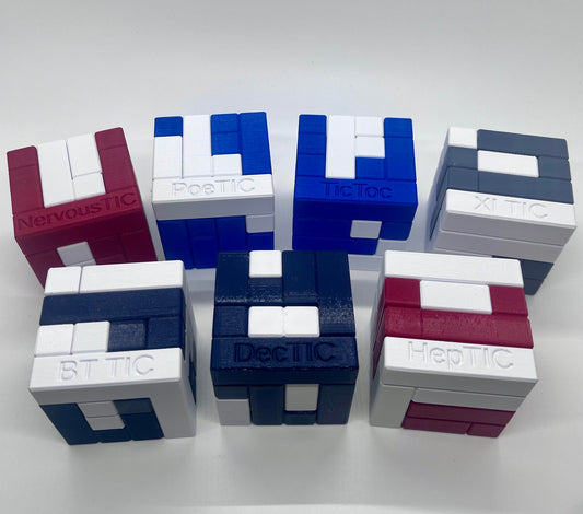 Download 3D Printable STL Files for Volume 2 of the 4 Piece Turning Interlocking Cube Puzzles