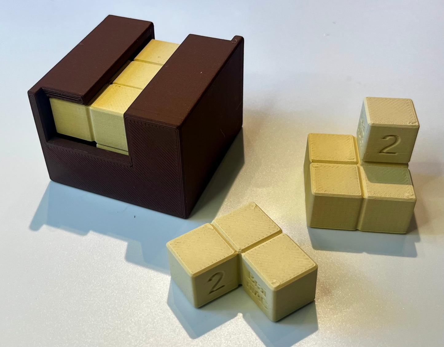 BrainiAC - 3D Printed Premium Wood Filament Multi-Color Packing Puzzle