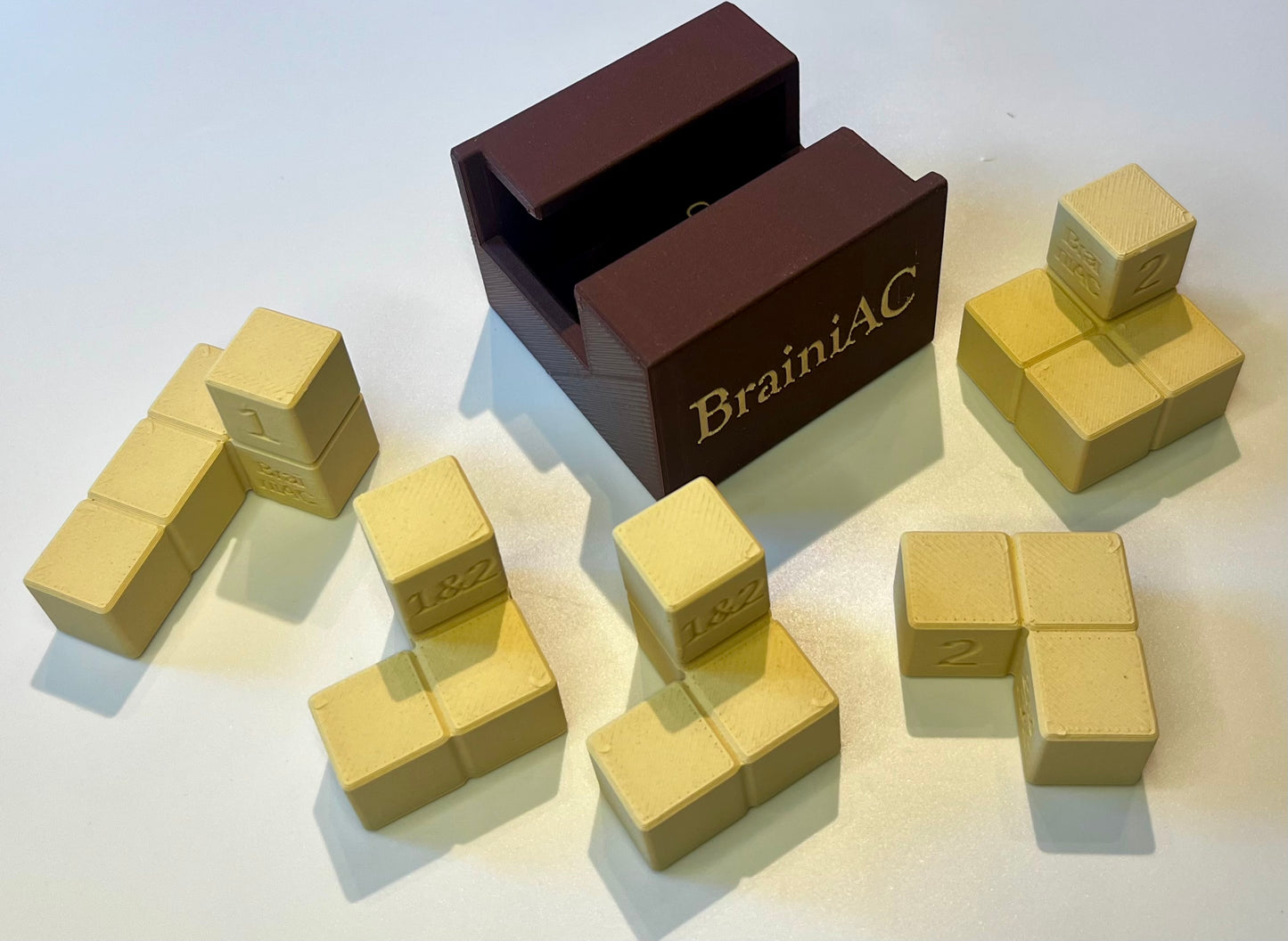 BrainiAC - 3D Printed Premium Wood Filament Multi-Color Packing Puzzle