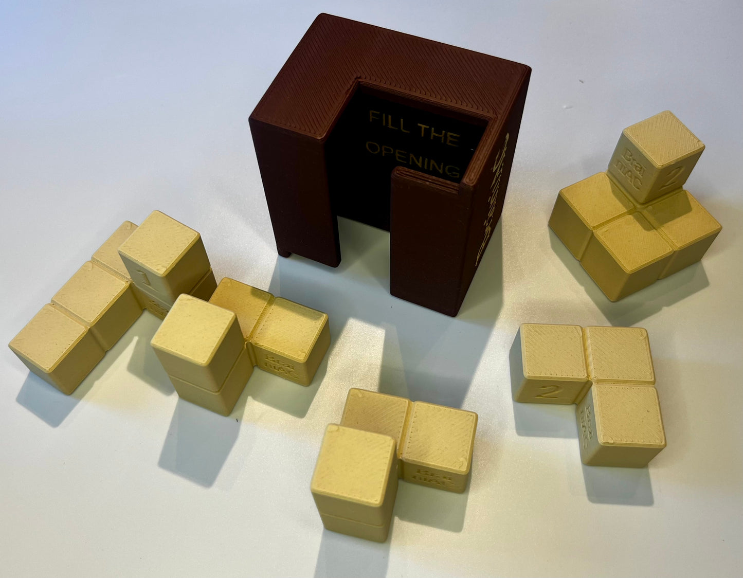 BrainiAC - 3D Printed Premium Wood Filament Multi-Color Packing Puzzle