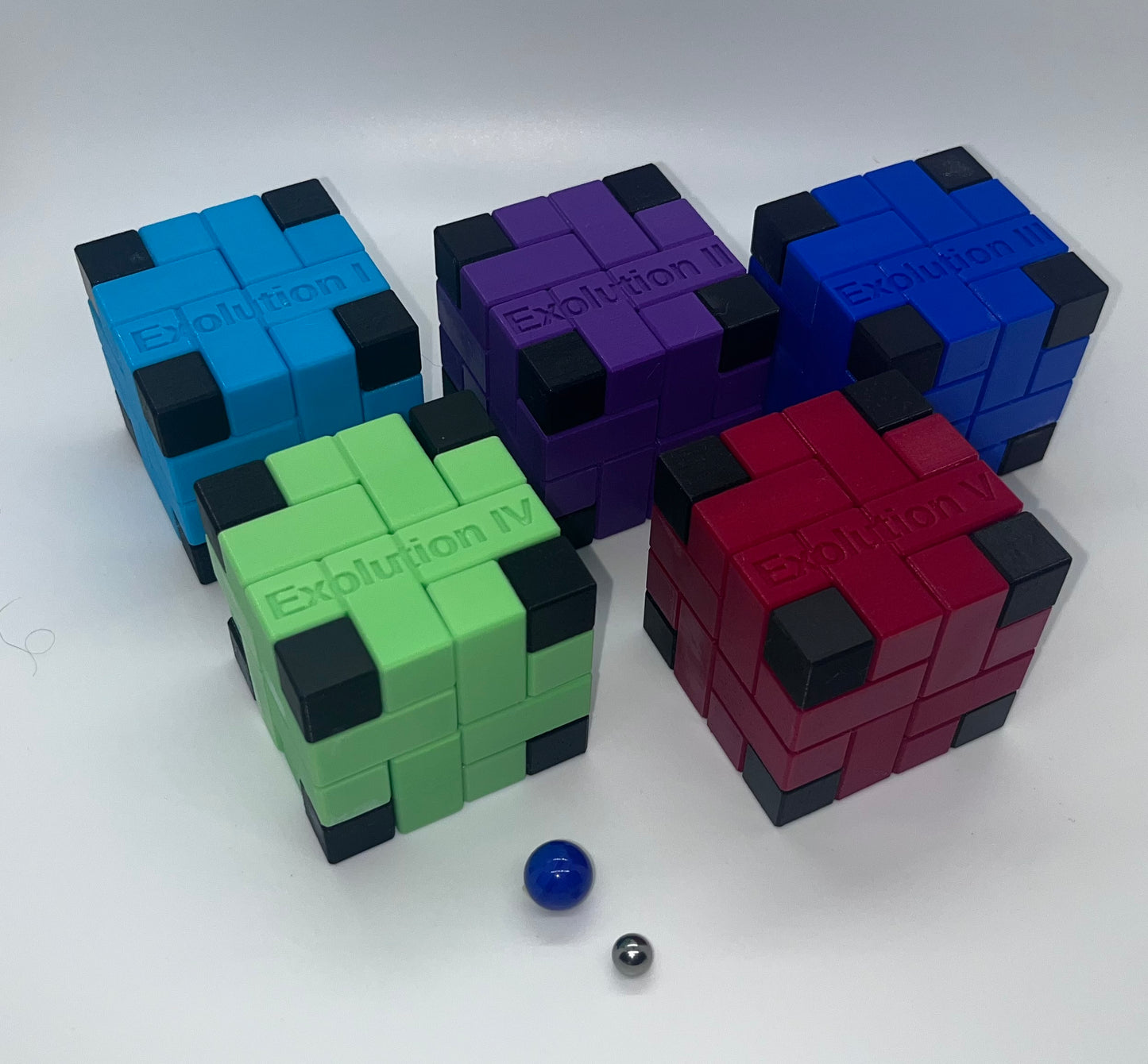 Download 3D Printable STL Files for 10 3D Packing Interlocking Cube Puzzles with Marbles