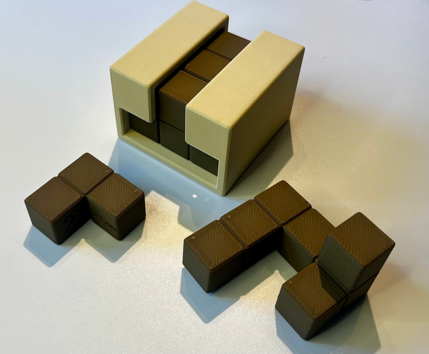 bACon - 3D Printed Premium Wood Filament Multi-Color Packing Puzzle