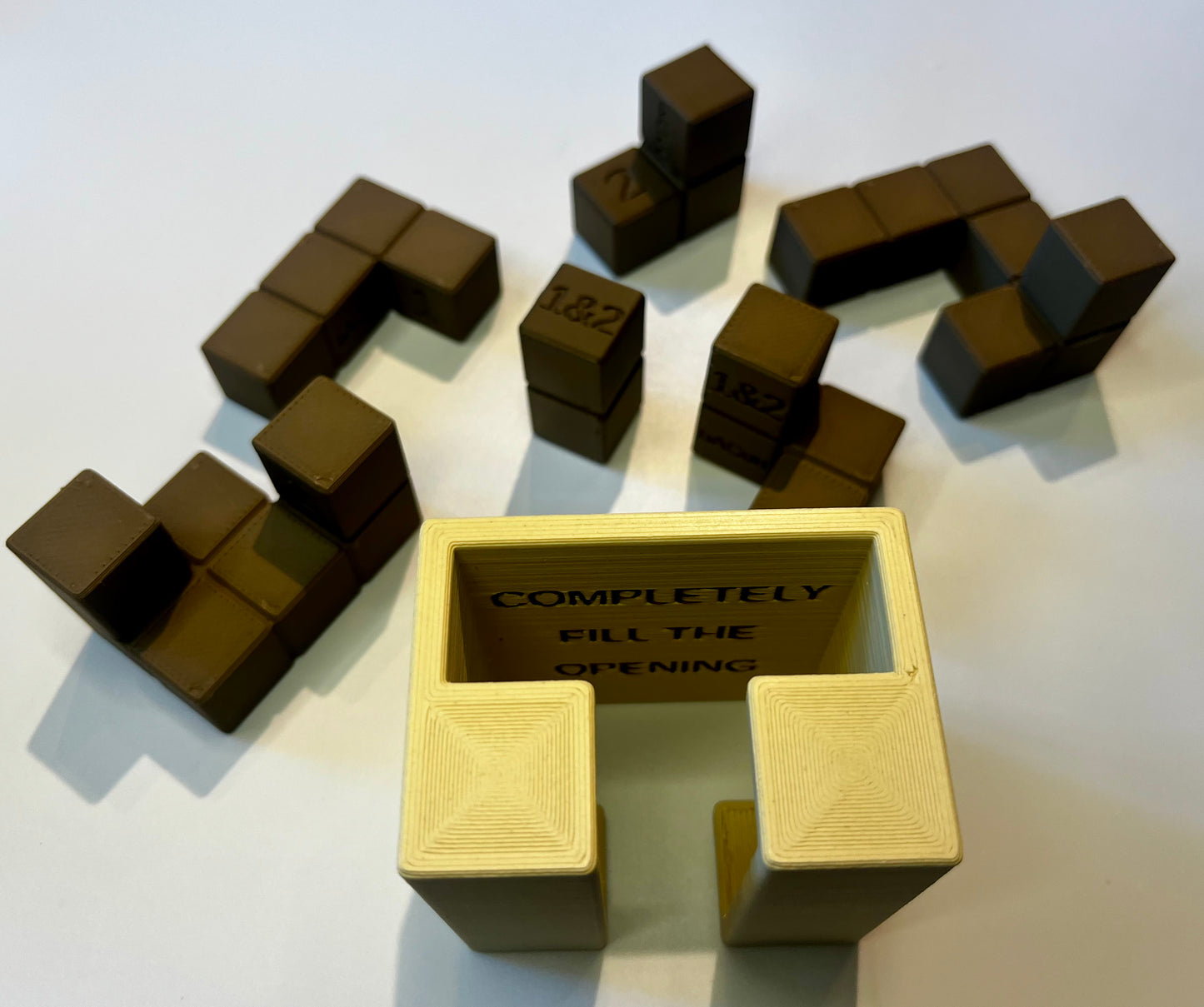 bACon - 3D Printed Premium Wood Filament Multi-Color Packing Puzzle