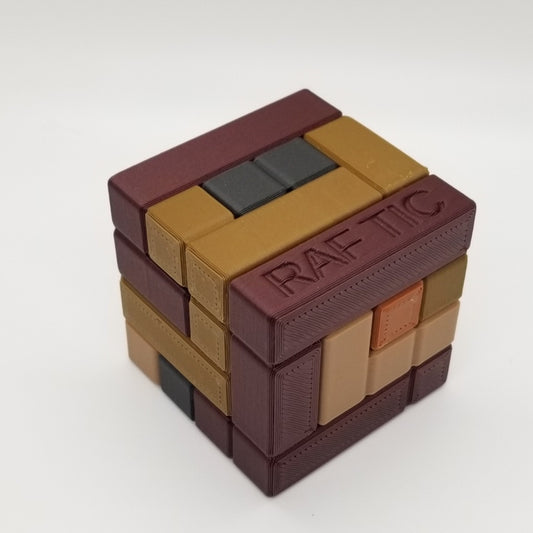 RAFTIC - 3D Printed Wood Filament Puzzle