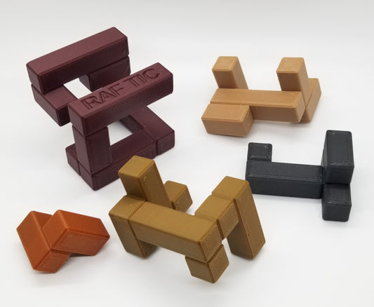 RAFTIC - 3D Printed Wood Filament Puzzle