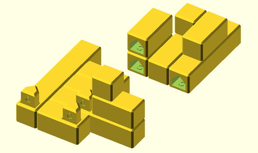 Download 3D Printable STL Files for 8 Three Piece 4x4x4 Turning Interlocking Cube Puzzles