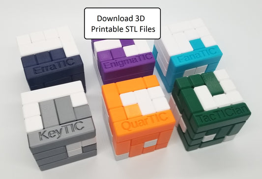 Download 3D Printable STL Files for Volume 1 of the 6 Piece Turning Interlocking Cube Puzzles