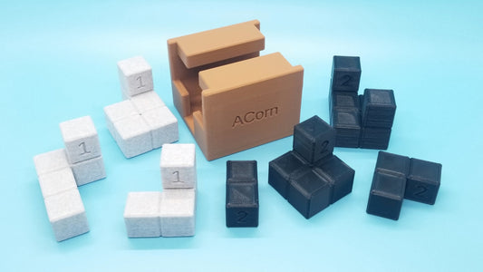 ACorn 1 & 2 - Rotational 3D Printed Packing Puzzles