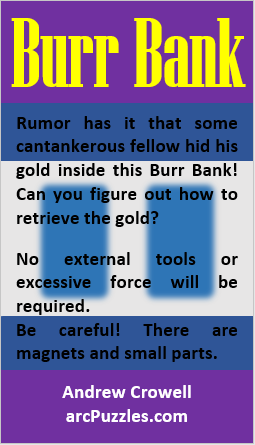 Burr Bank - 3D Printed Burr and Sequential Discovery Puzzle