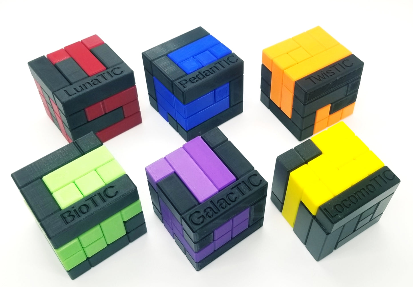 Difficult Turning Interlocking Cube Series - 3D Printed TIC Puzzles