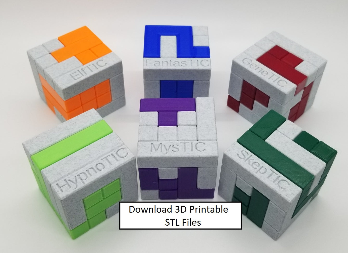 Download 3D Printable STL Files for the 6 Favorite Turning Interlocking Cube Puzzles