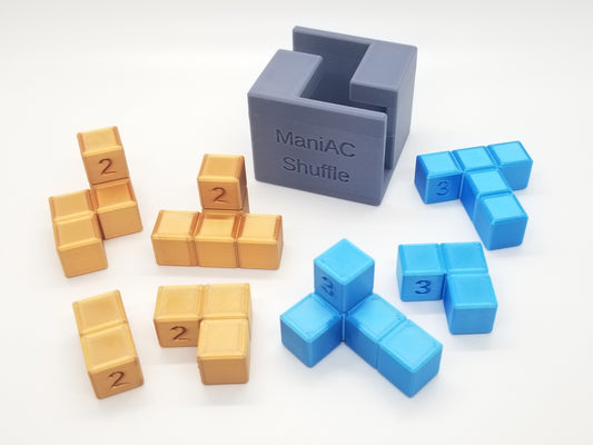 ManiAC Shuffle 2 & 3 - Rotational 3D Printed Packing Puzzles
