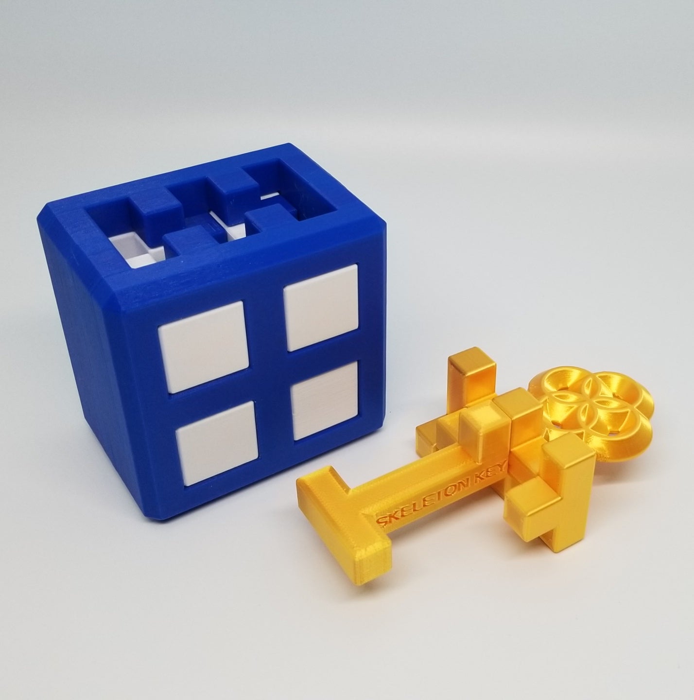 Skeleton Key - Gold - 3D Printed Burr Puzzle