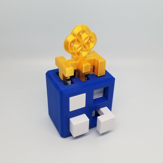 Skeleton Key - Gold - 3D Printed Burr Puzzle